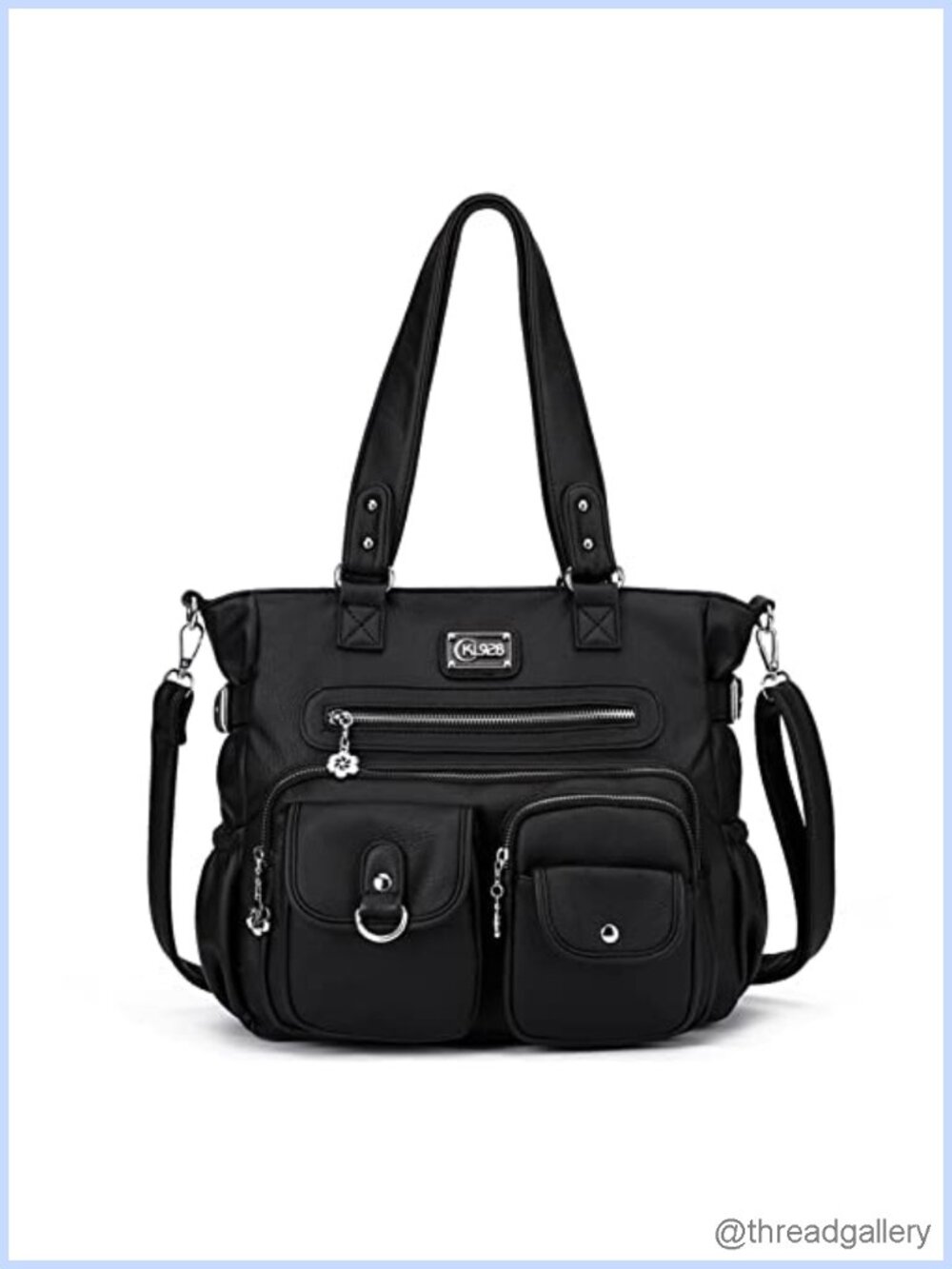 Vegan Leather Hobo Tote Shoulder Bag Satchel with Detachable Strap